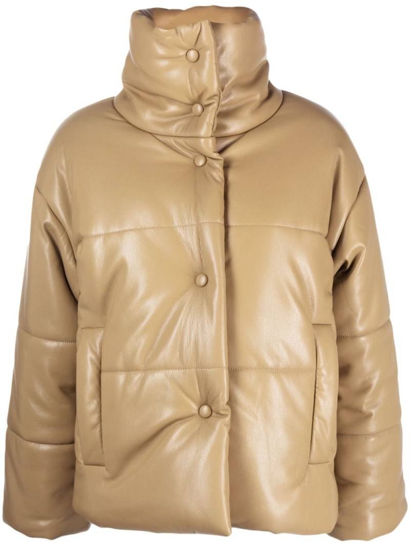 Nanushka faux-leather puffer jacket - Neutrals von Nanushka