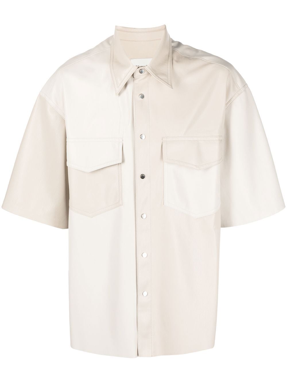 Nanushka faux-leather short-sleeve shirt - Neutrals von Nanushka