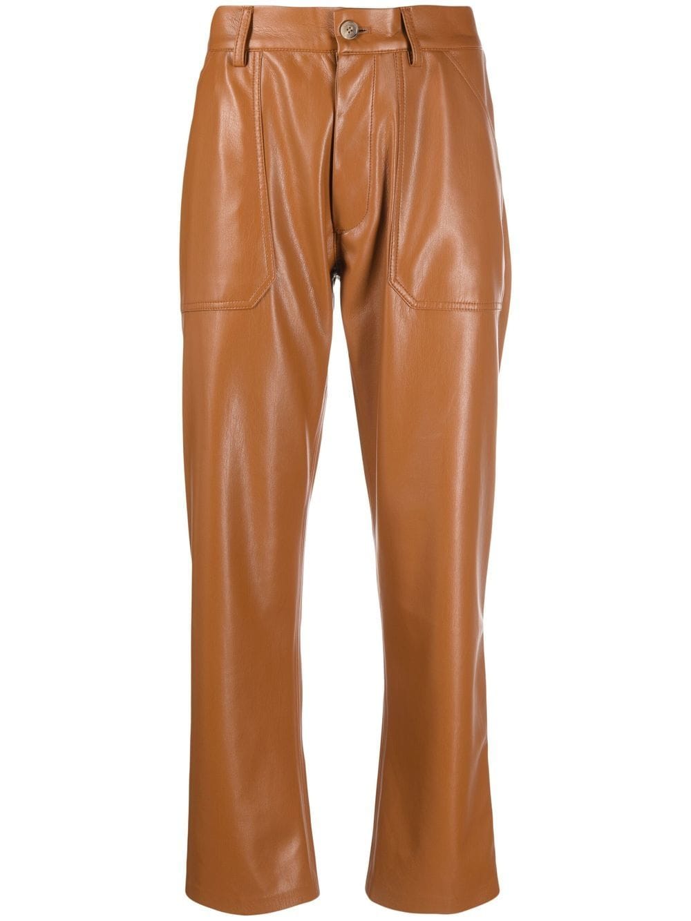 Nanushka faux-leather straight-leg trousers - Brown von Nanushka