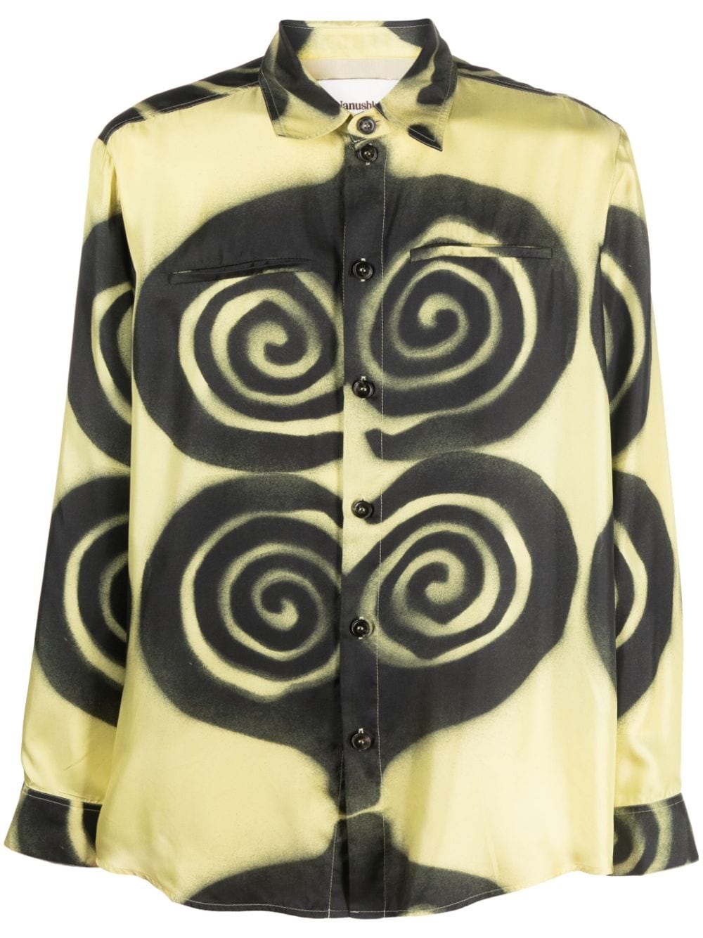 Nanushka graphic-print silk shirt - Yellow von Nanushka