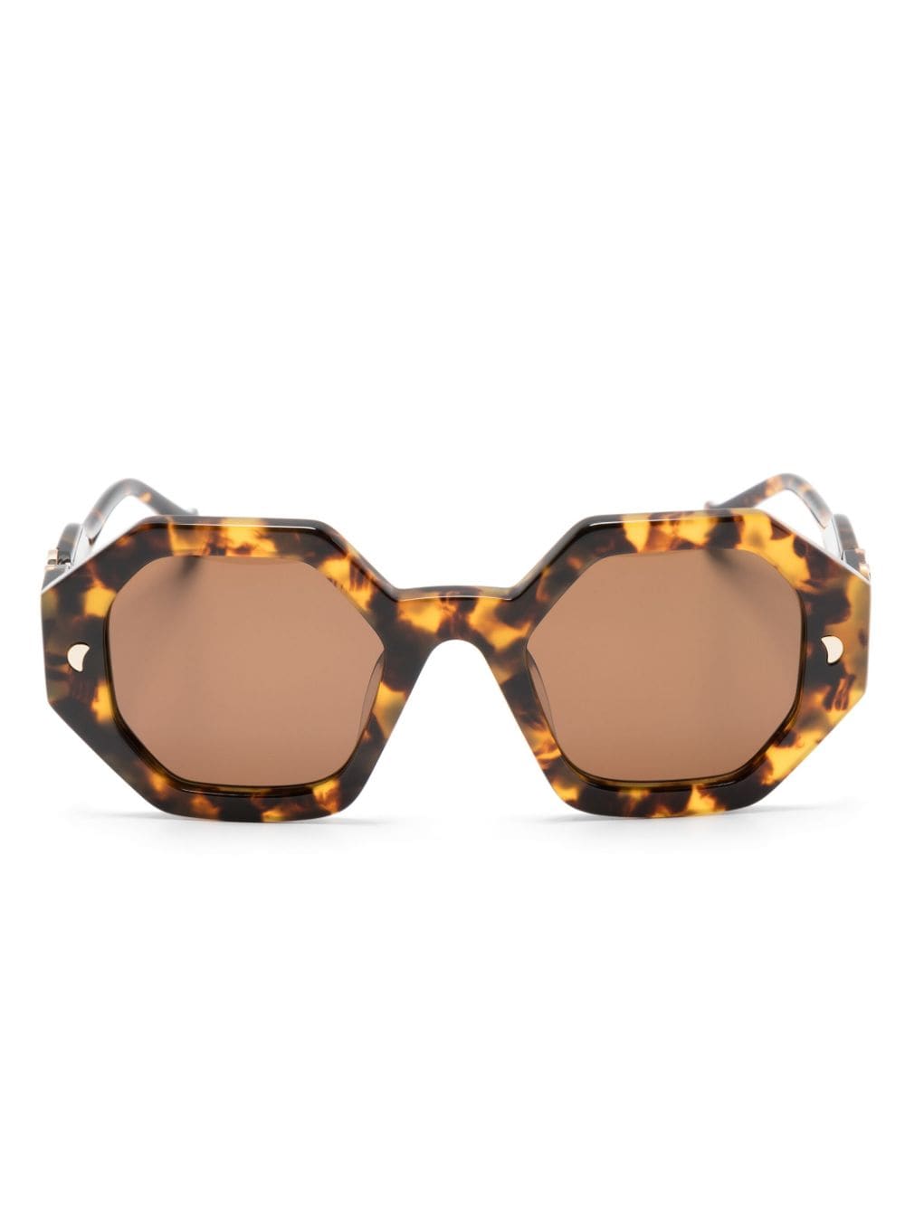 Nanushka hexagonal-frame logo-plaque sunglasses - Brown von Nanushka