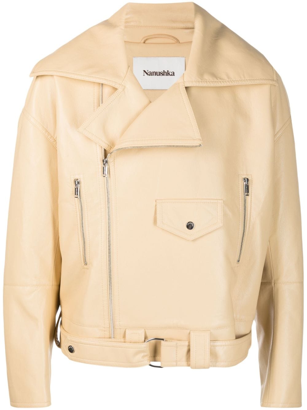 Nanushka wide-collar leather jacket - Yellow von Nanushka
