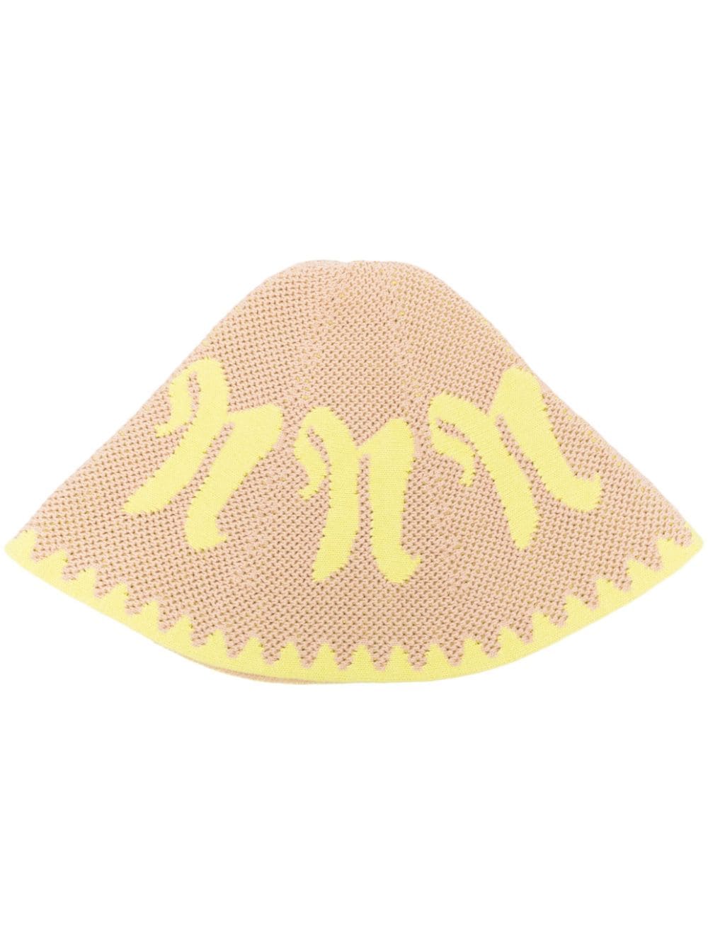 Nanushka logo-jacquard knitted bucket hat - Neutrals von Nanushka