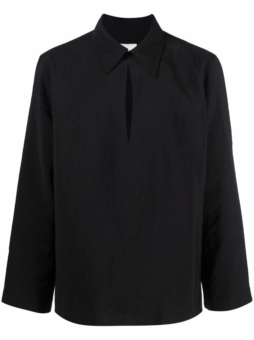 Nanushka low V-neck long-sleeved shirt - Black von Nanushka