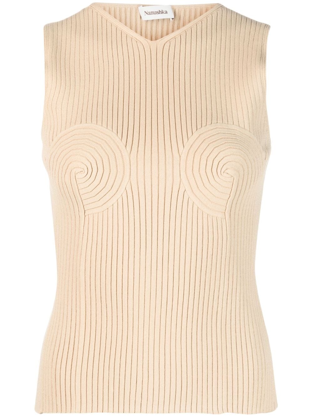 Nanushka shaped-bustier knitted top - Brown von Nanushka