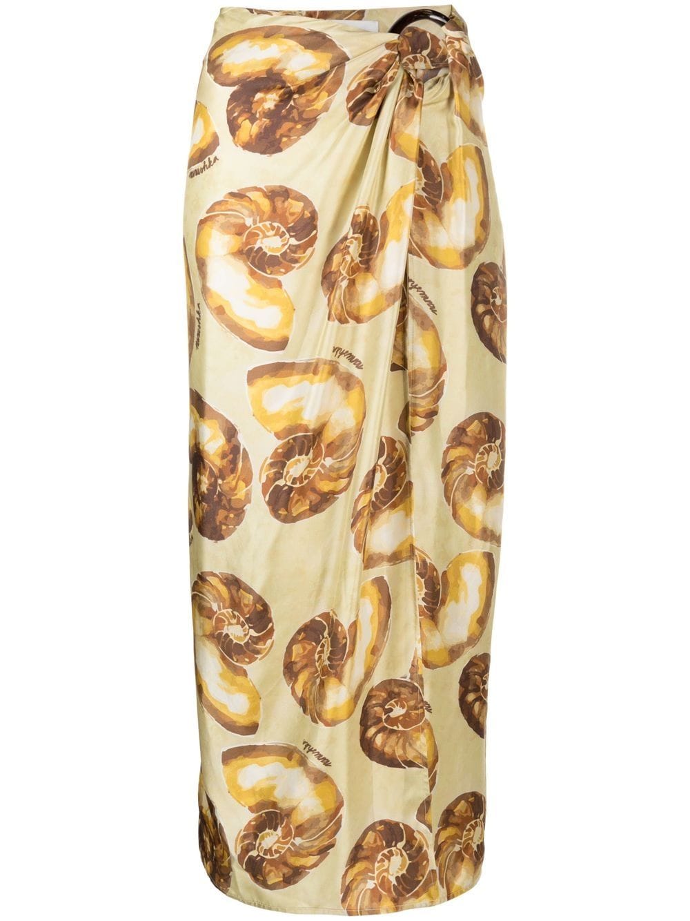 Nanushka shell-print sarong midi skirt - Neutrals von Nanushka