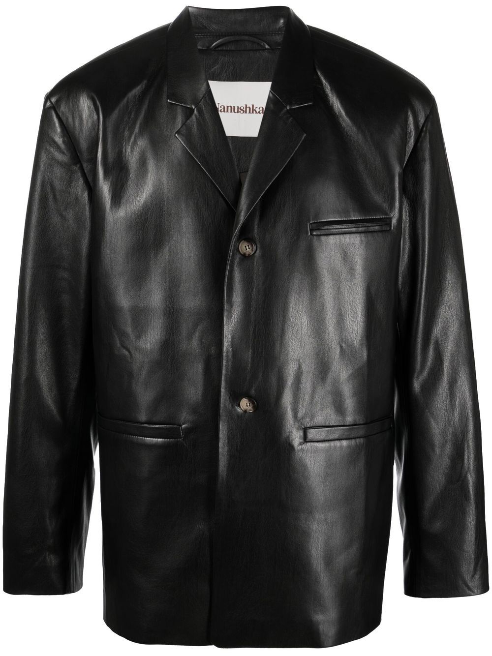 Nanushka single-breasted faux-leather blazer - Black von Nanushka