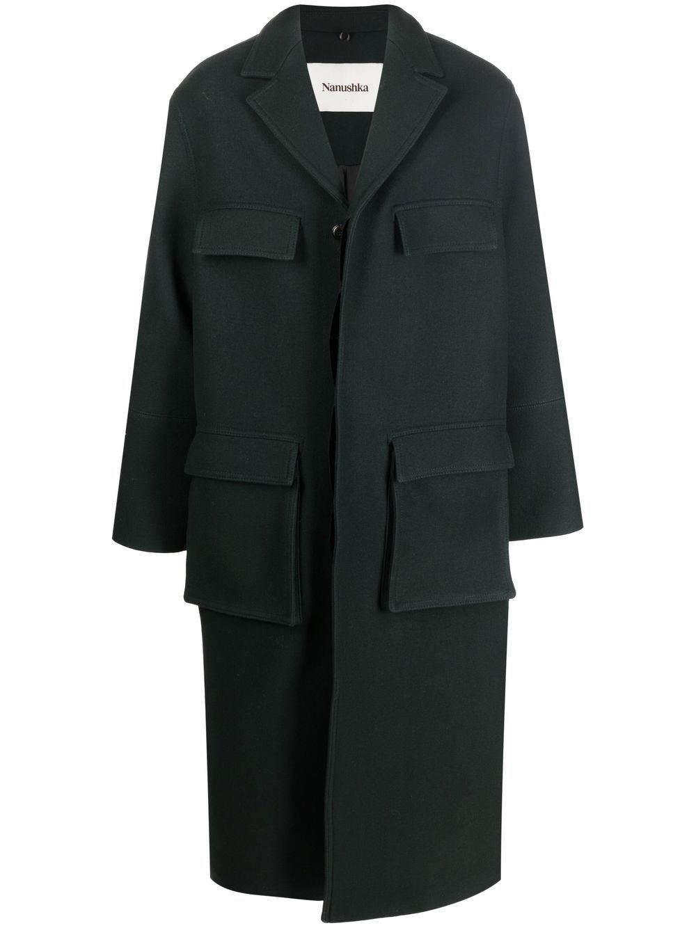 Nanushka single-breasted long coat - Green von Nanushka