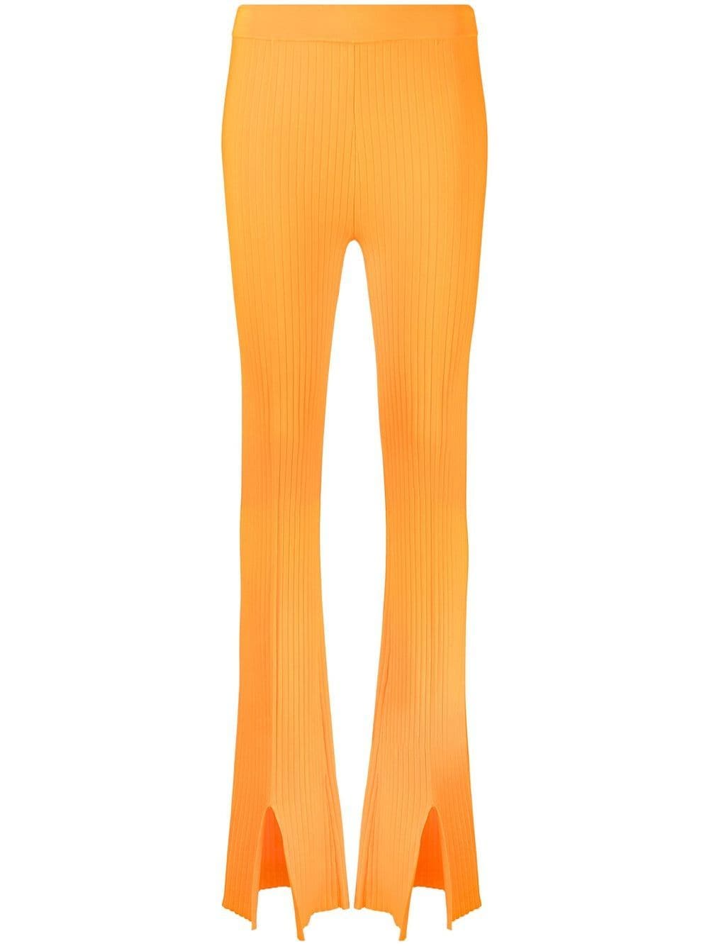 Nanushka slit cuff ribbed trousers - Orange von Nanushka