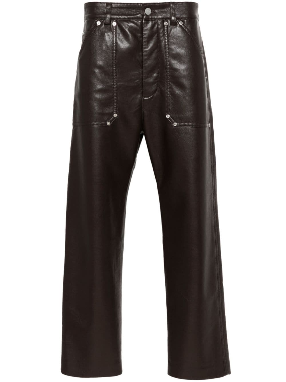 Nanushka straight-leg faux-leather trousers - Brown von Nanushka