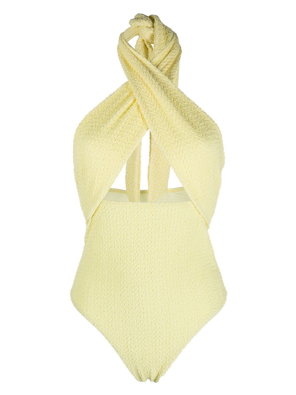 Nanushka textured-finish crossed-neckline swimsuit - Yellow von Nanushka