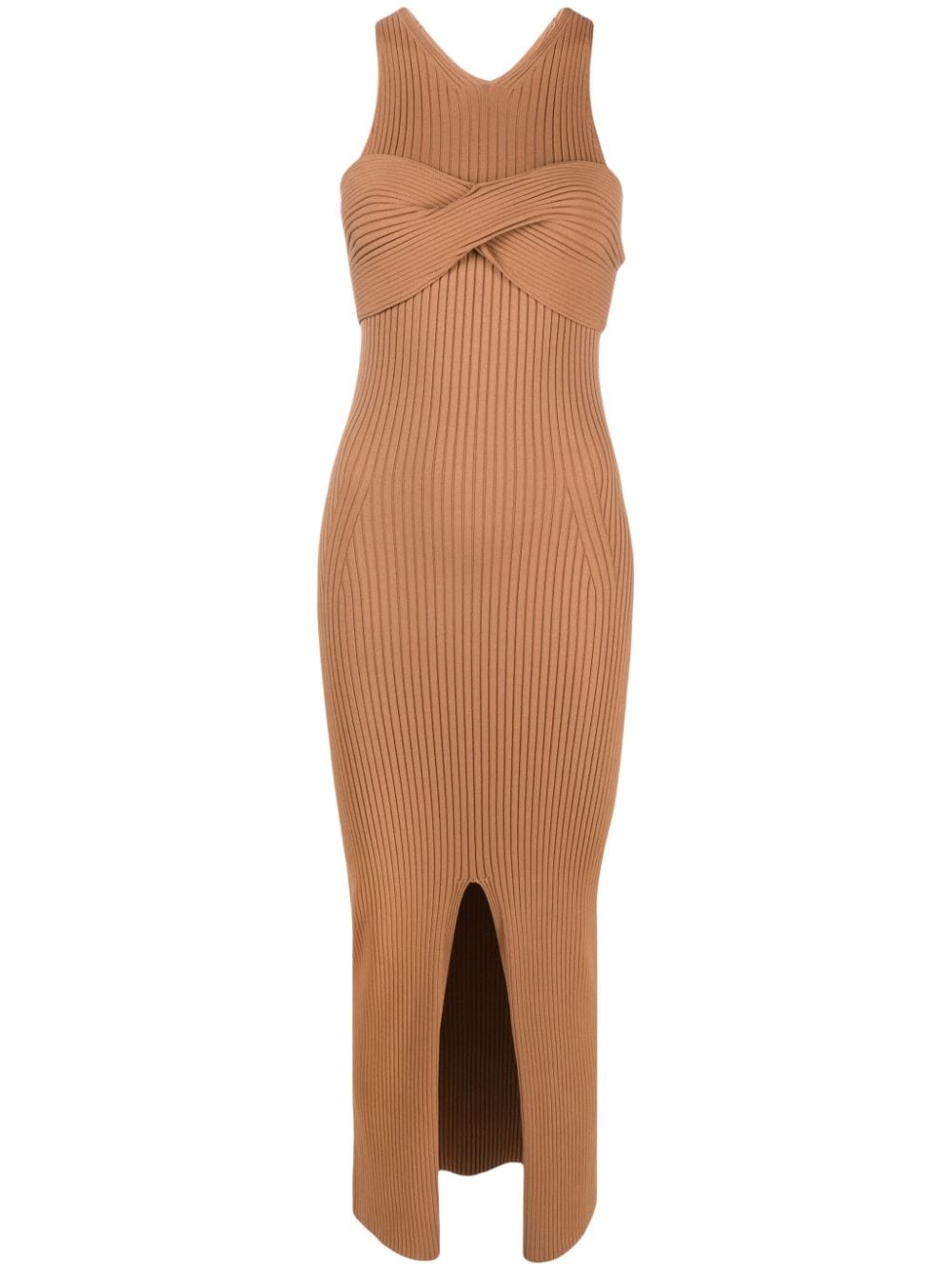 Nanushka twist-detail ribbed-knit dress - Brown von Nanushka