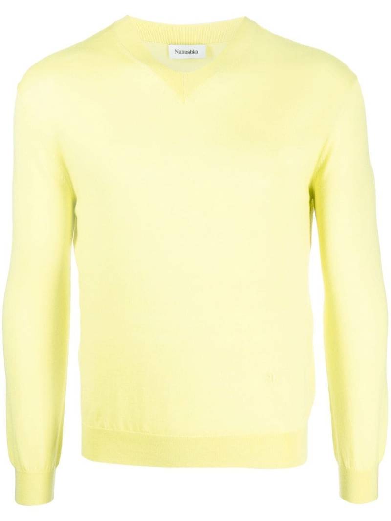 Nanushka v-neck fine-knit jumper - Yellow von Nanushka