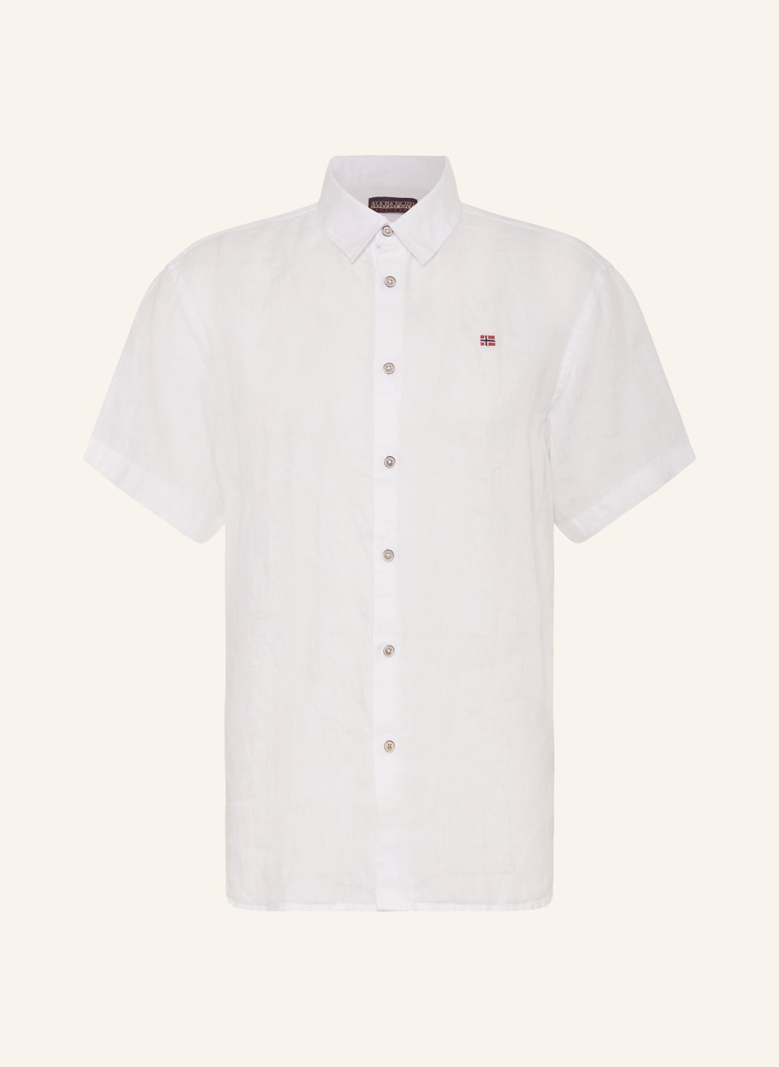 Napapijri Kurzarm-Hemd G-Linen Regular Fit weiss von Napapijri