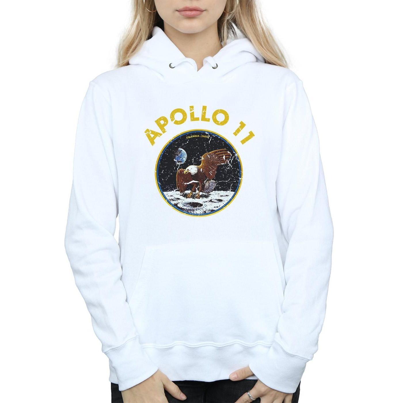 Classic Apollo 11 Kapuzenpullover Damen Weiss M von Nasa