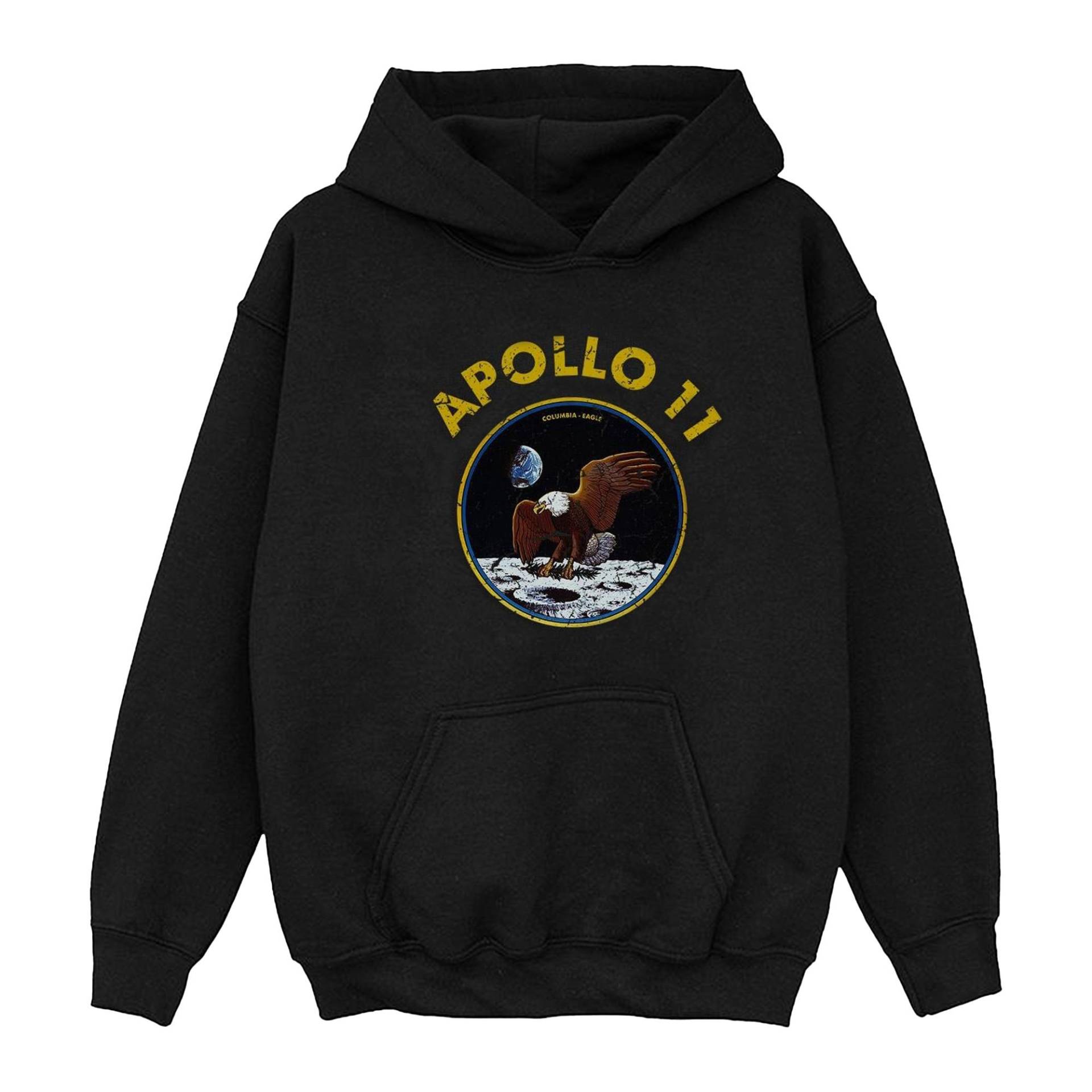 Classic Apollo 11 Kapuzenpullover Jungen Schwarz 116 von Nasa