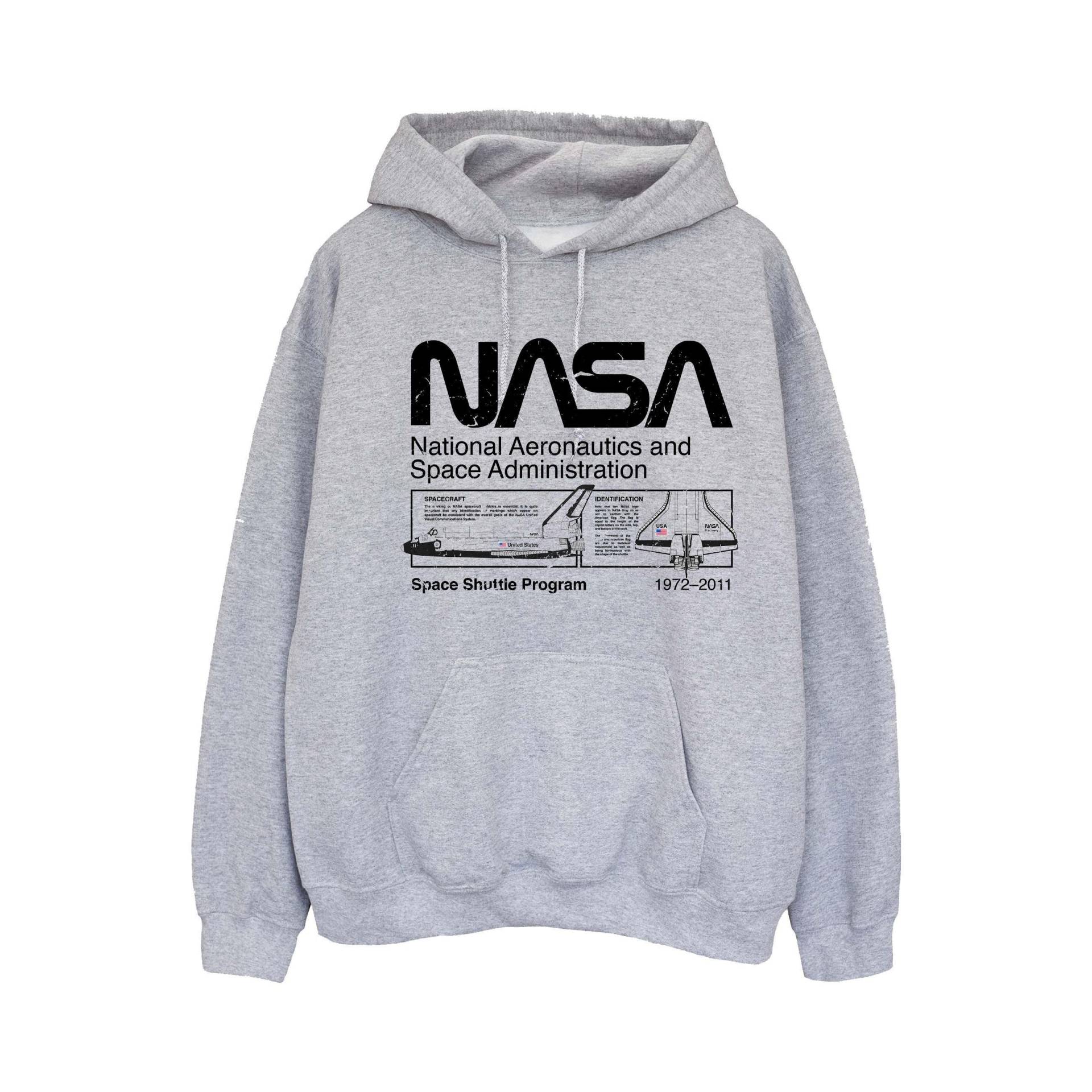 Kapuzenpullover Damen Grau M von Nasa