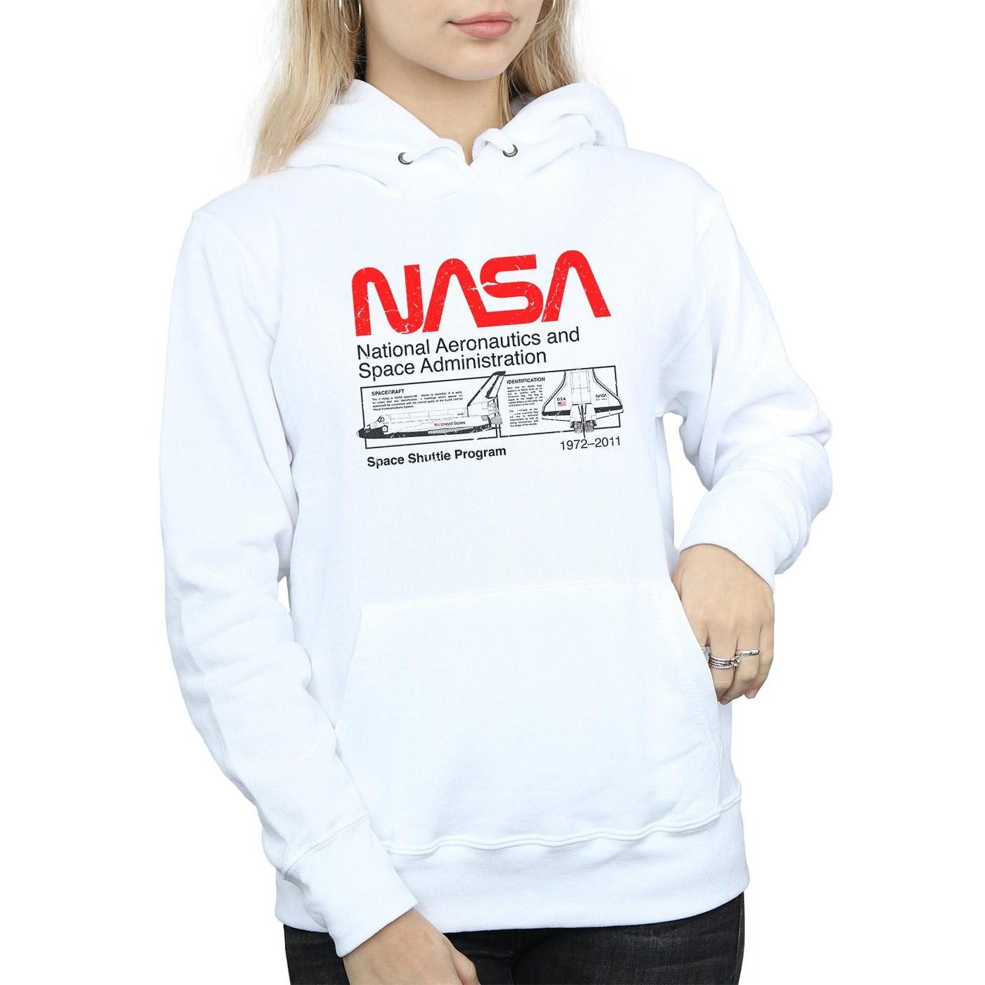 Kapuzenpullover Damen Weiss XL von Nasa