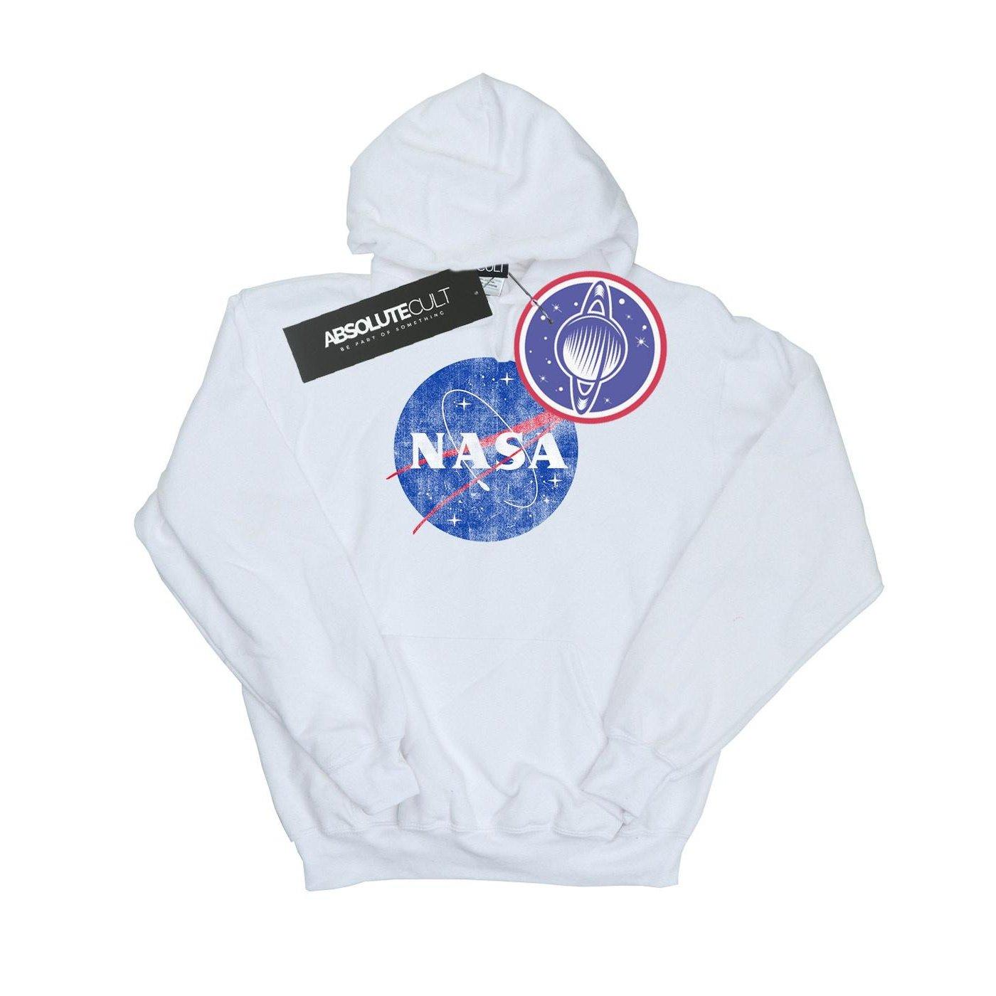 Kapuzenpullover Logo Herren Weiss L von Nasa