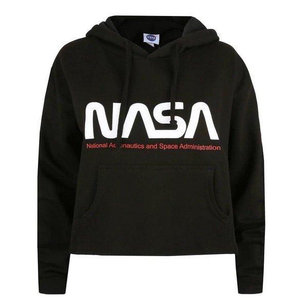 Kapuzenpullover Kurz Geschnitten Damen Schwarz S von Nasa