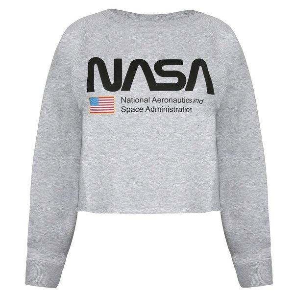 National Aeronautics Kurzes Sweatshirt Damen Taubengrau XL von Nasa