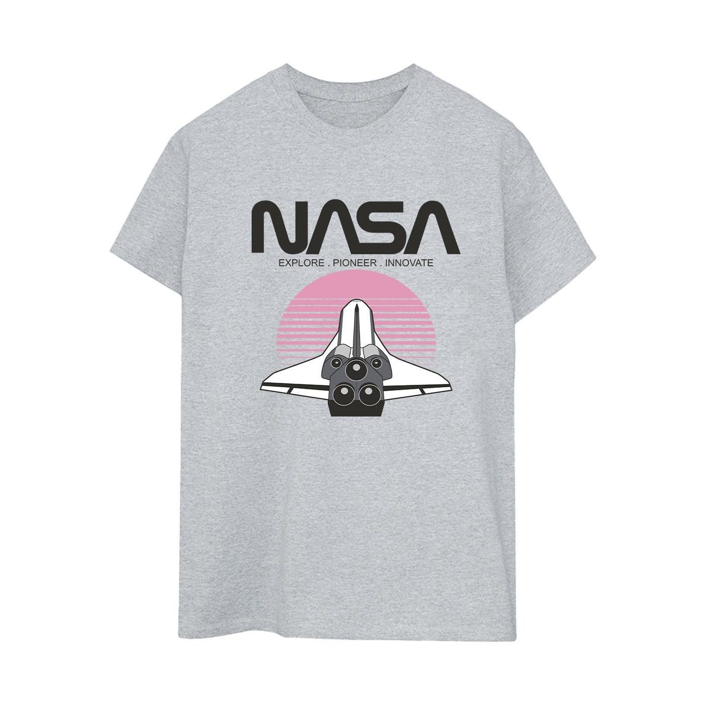 Space Shuttle Sunset Tshirt Damen Grau L von Nasa