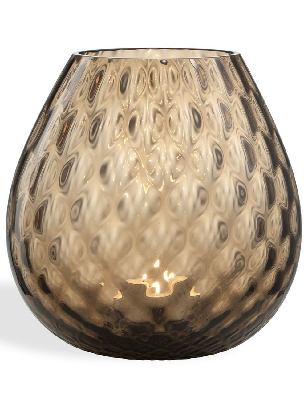 NasonMoretti Macramé glass candle holder - Brown von NasonMoretti