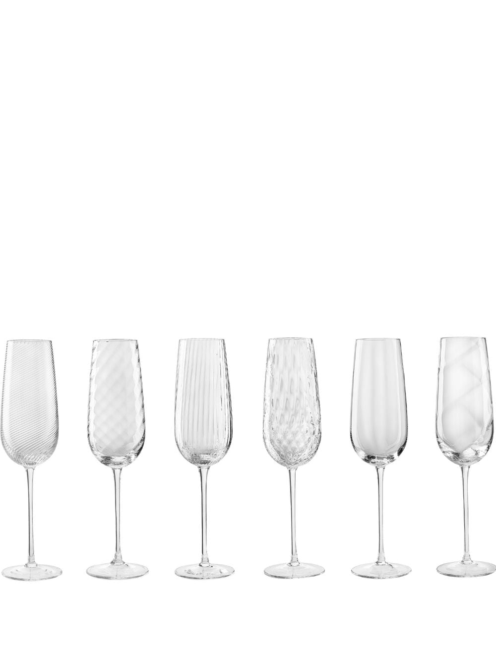 NasonMoretti Tolomeo flute glasses (set of six) - Neutrals von NasonMoretti