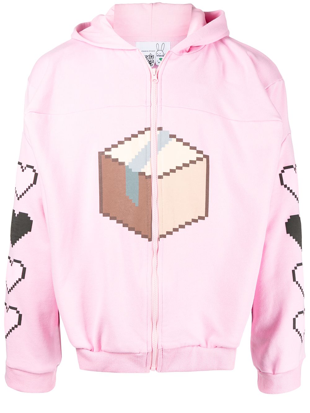 Natasha Zinko 8-bit box zip hoodie - Pink von Natasha Zinko