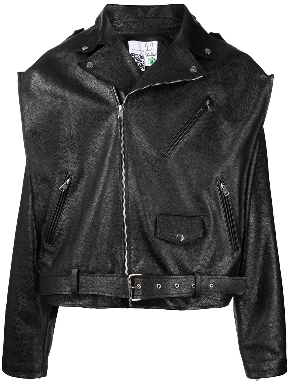 Natasha Zinko Box Leather Motorcycle Jacket - Black von Natasha Zinko