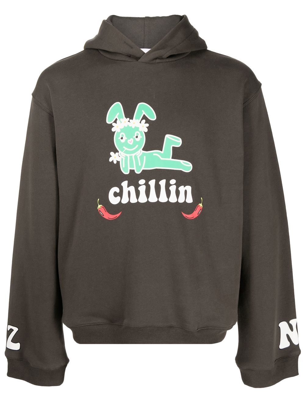 Natasha Zinko Chillin graphic-print hoodie - Brown von Natasha Zinko