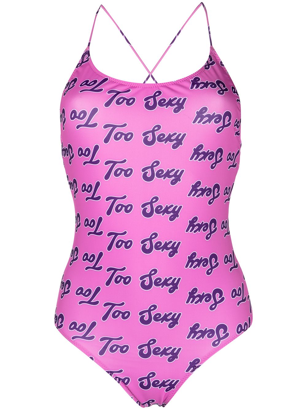 Natasha Zinko Too Sexy print one-piece swimsuit - Pink von Natasha Zinko