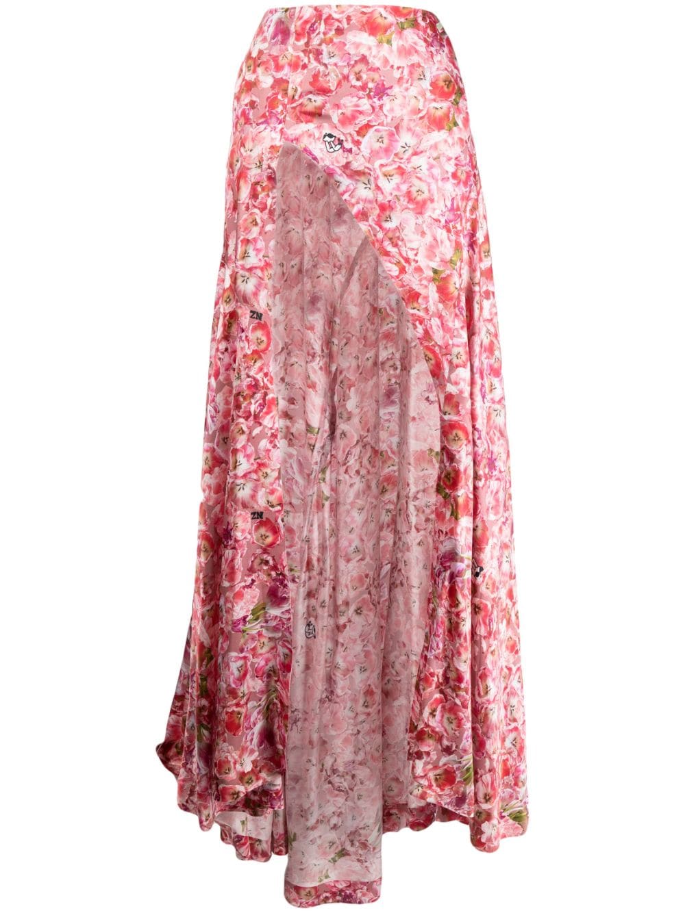 Natasha Zinko Tulip-print silk maxi skirt - Pink von Natasha Zinko