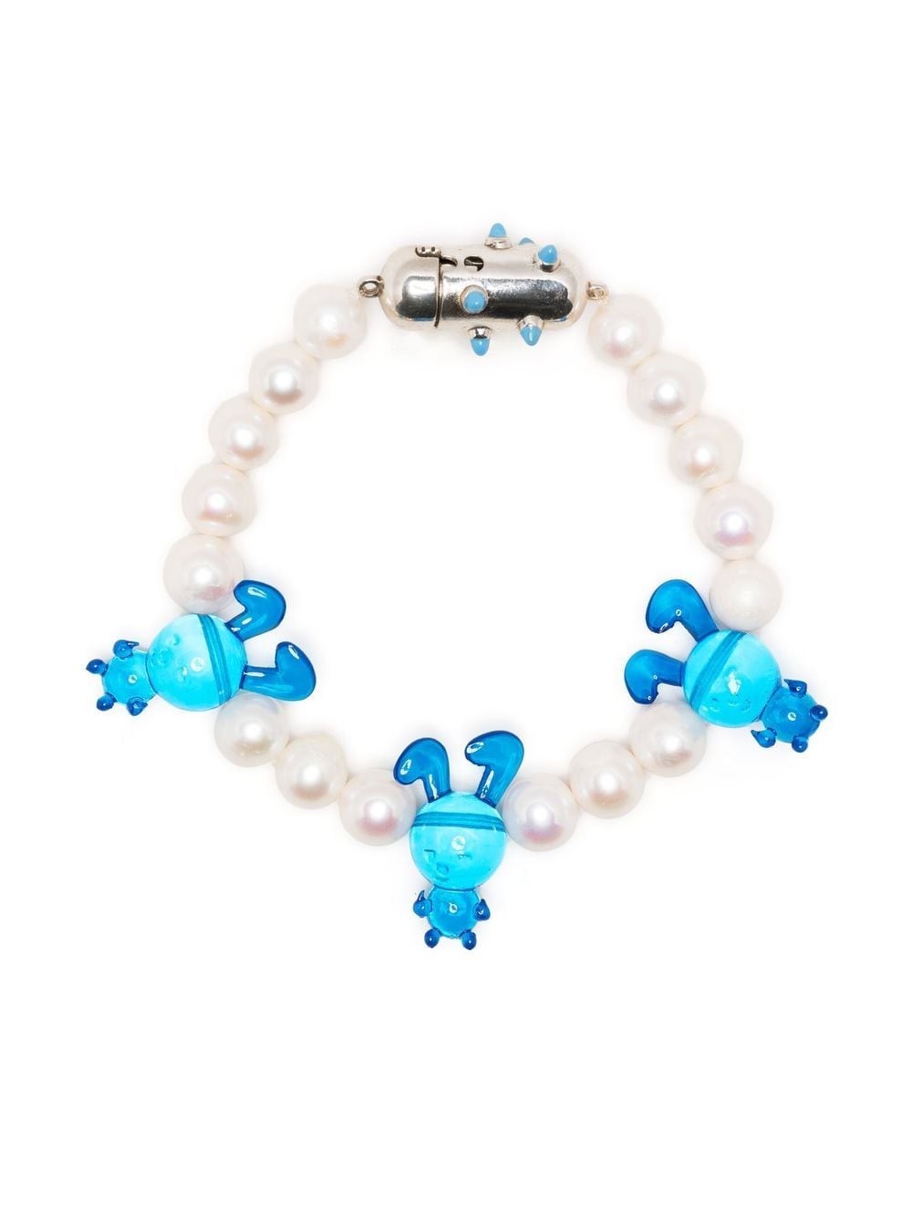 Natasha Zinko bunny-charm beaded bracelet - Blue von Natasha Zinko