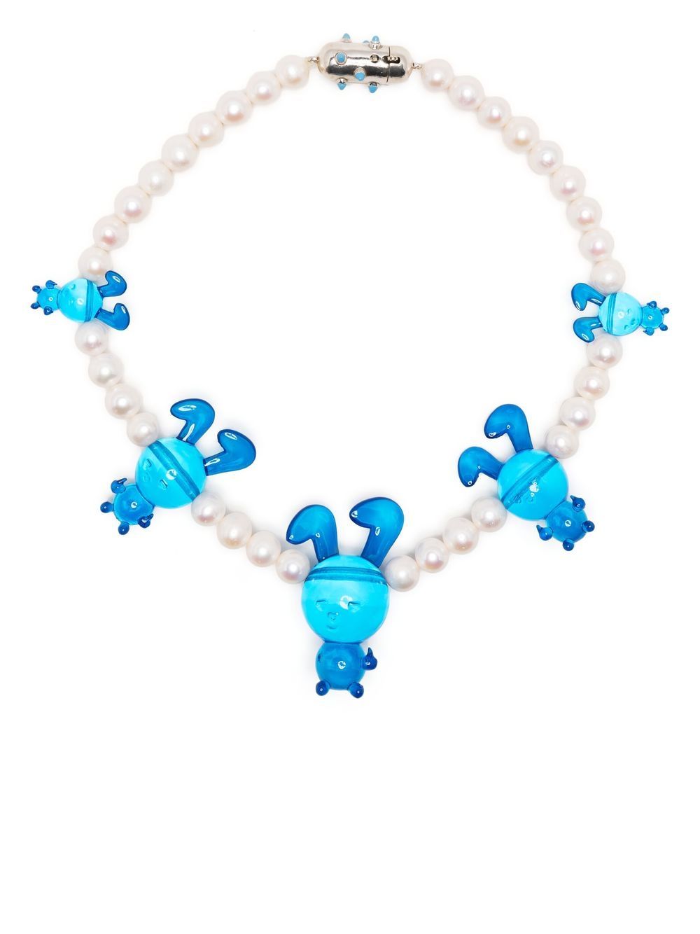Natasha Zinko bunny-charm beaded necklace - Blue von Natasha Zinko