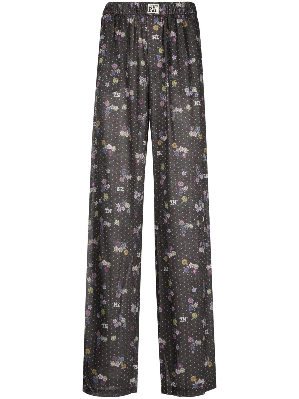 Natasha Zinko mix-print wide-leg trousers - Grey von Natasha Zinko