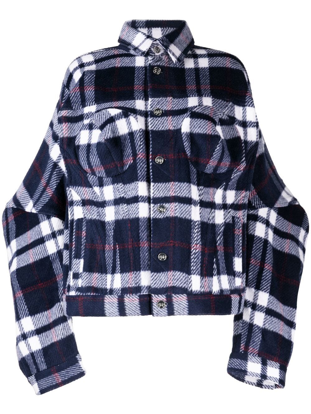 Natasha Zinko plaid-print shirt jacket - Blue von Natasha Zinko