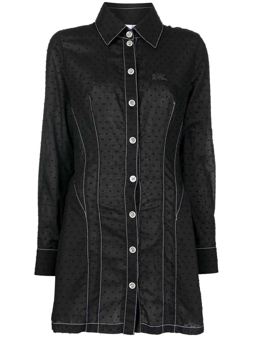 Natasha Zinko point d'esprit shirt dress - Black von Natasha Zinko