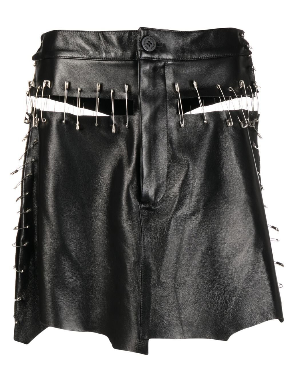 Natasha Zinko safety-pin detail leather skirt - Black von Natasha Zinko