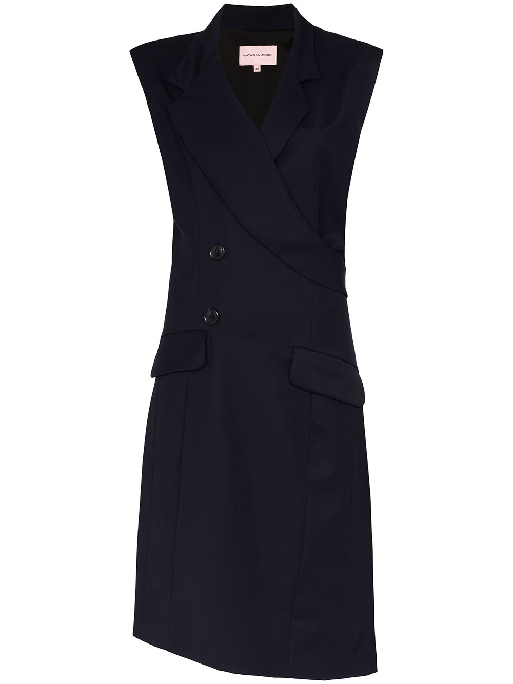 Natasha Zinko sleeveless mid-length blazer - Blue von Natasha Zinko