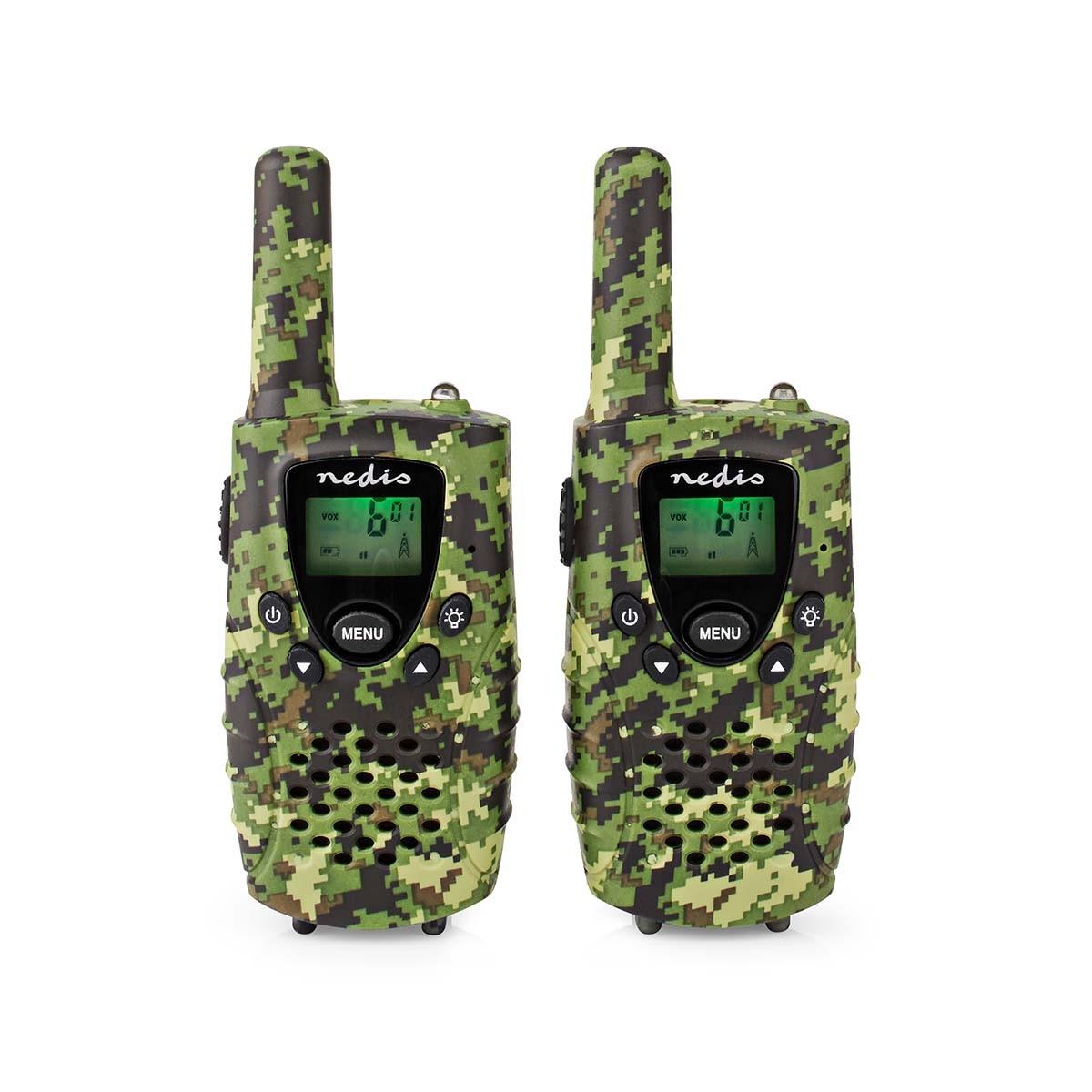 Walkie-talkie-set | 2 Handeinheiten | Bis Zu 8 Km | Frequenzkanäle: 8 | Ptt / Vox | Bis Zu 2,5 Stunden | Kopfhörerbuchse | 2 Headset | Koffer Enthalten | Grün Unisex