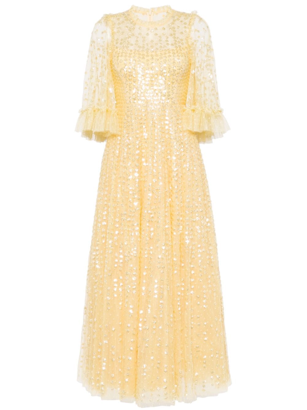 Needle & Thread Raindrop sequin-embellished gown - Yellow von Needle & Thread