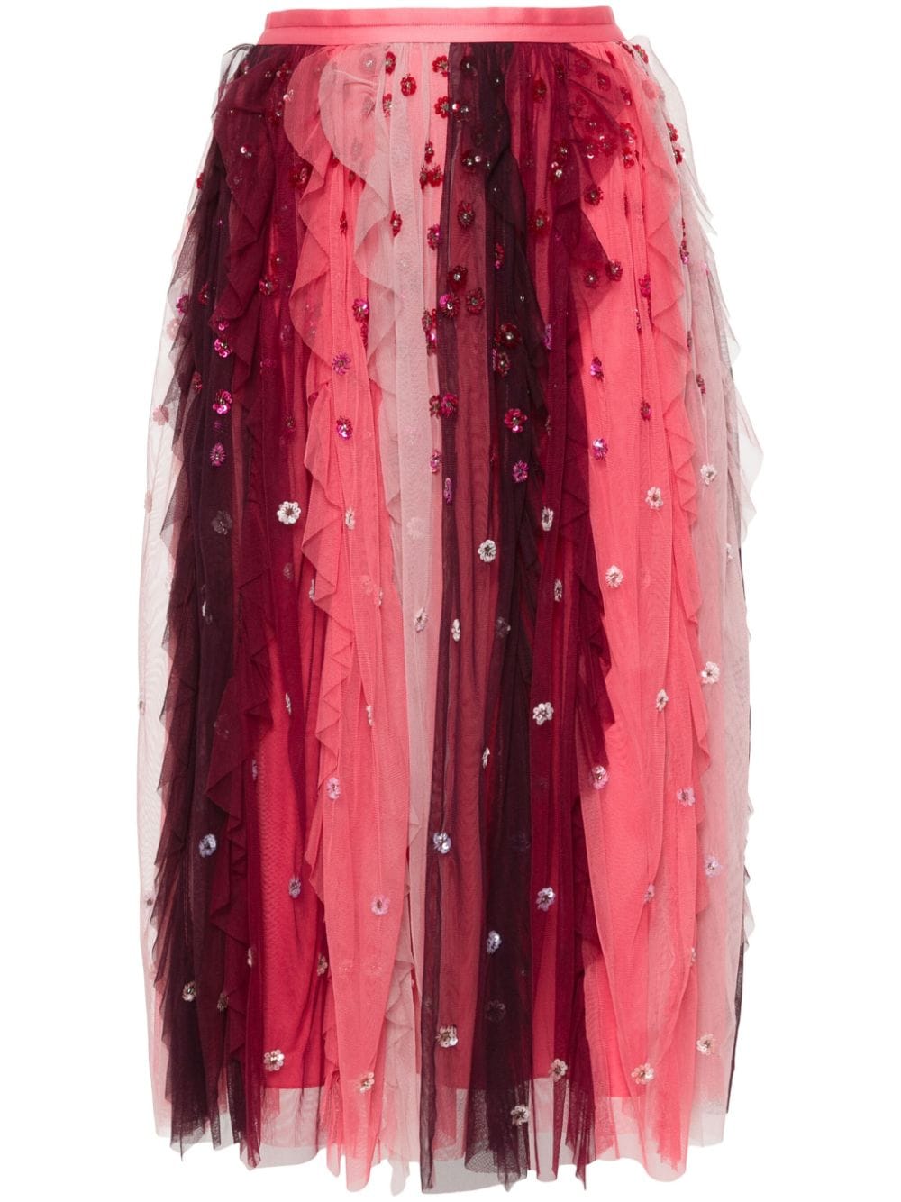 Needle & Thread sequin-embellished tulle midi skirt - Pink von Needle & Thread