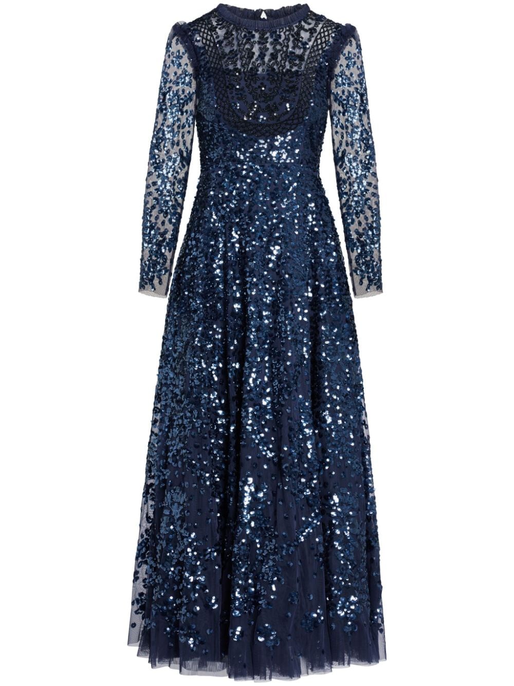 Needle & Thread sequinned semi-sheer maxi dress - Blue von Needle & Thread