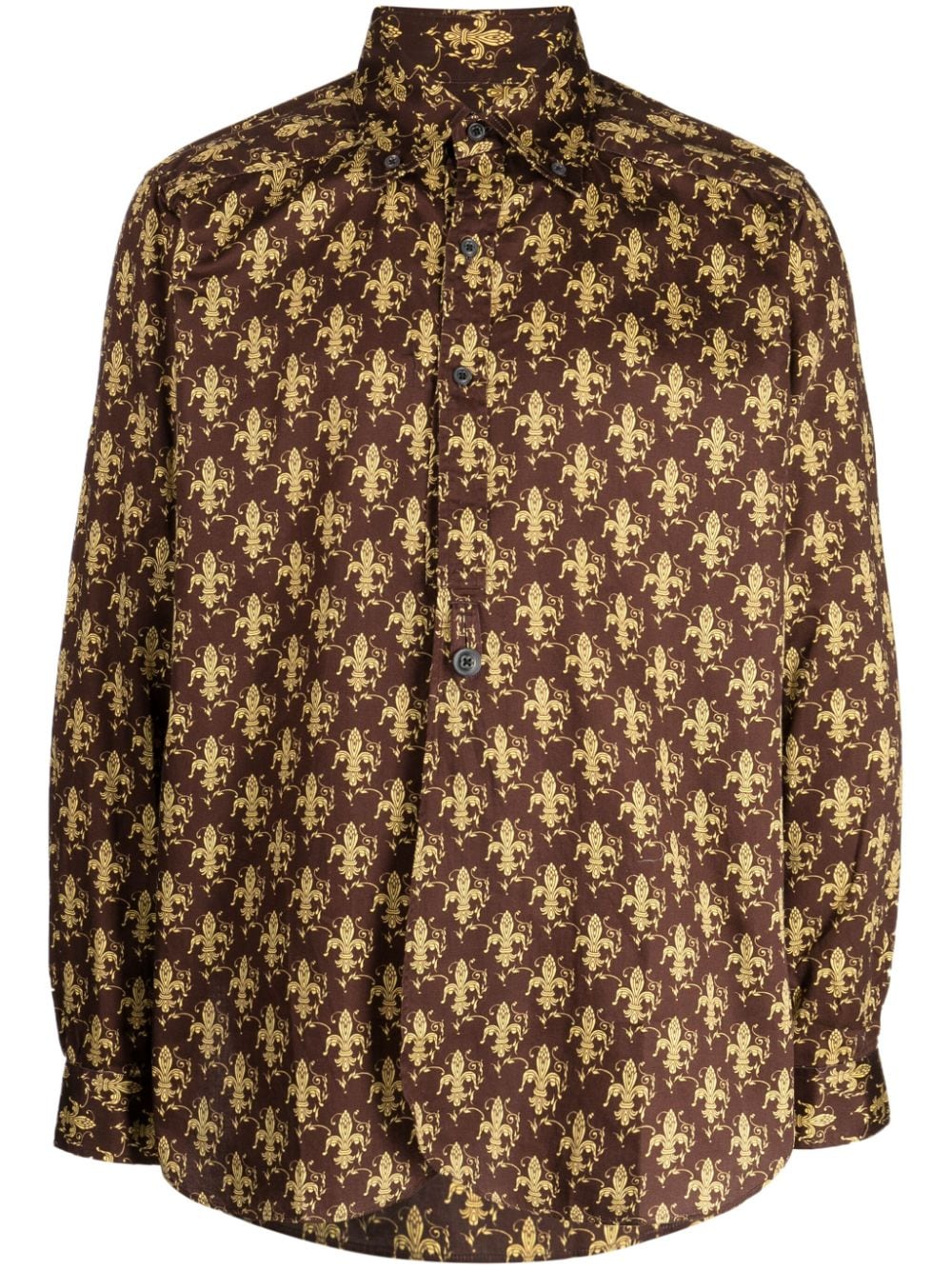 Needles Damask-print cotton shirt - Brown von Needles