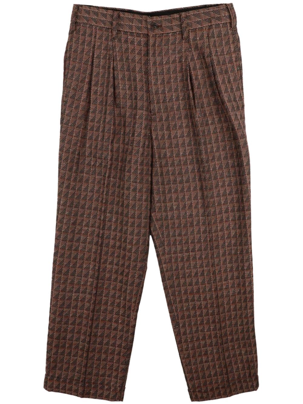 Needles Tucked geometric-jacquard trousers - Neutrals von Needles