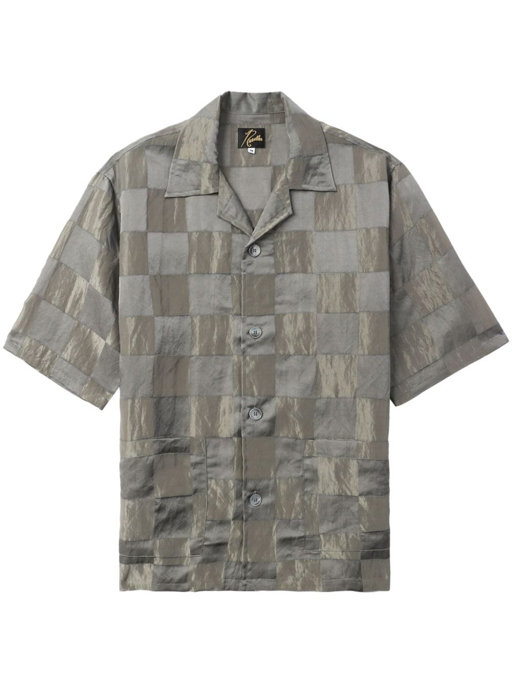 Needles crinkled checkerboard shirt - Grey von Needles