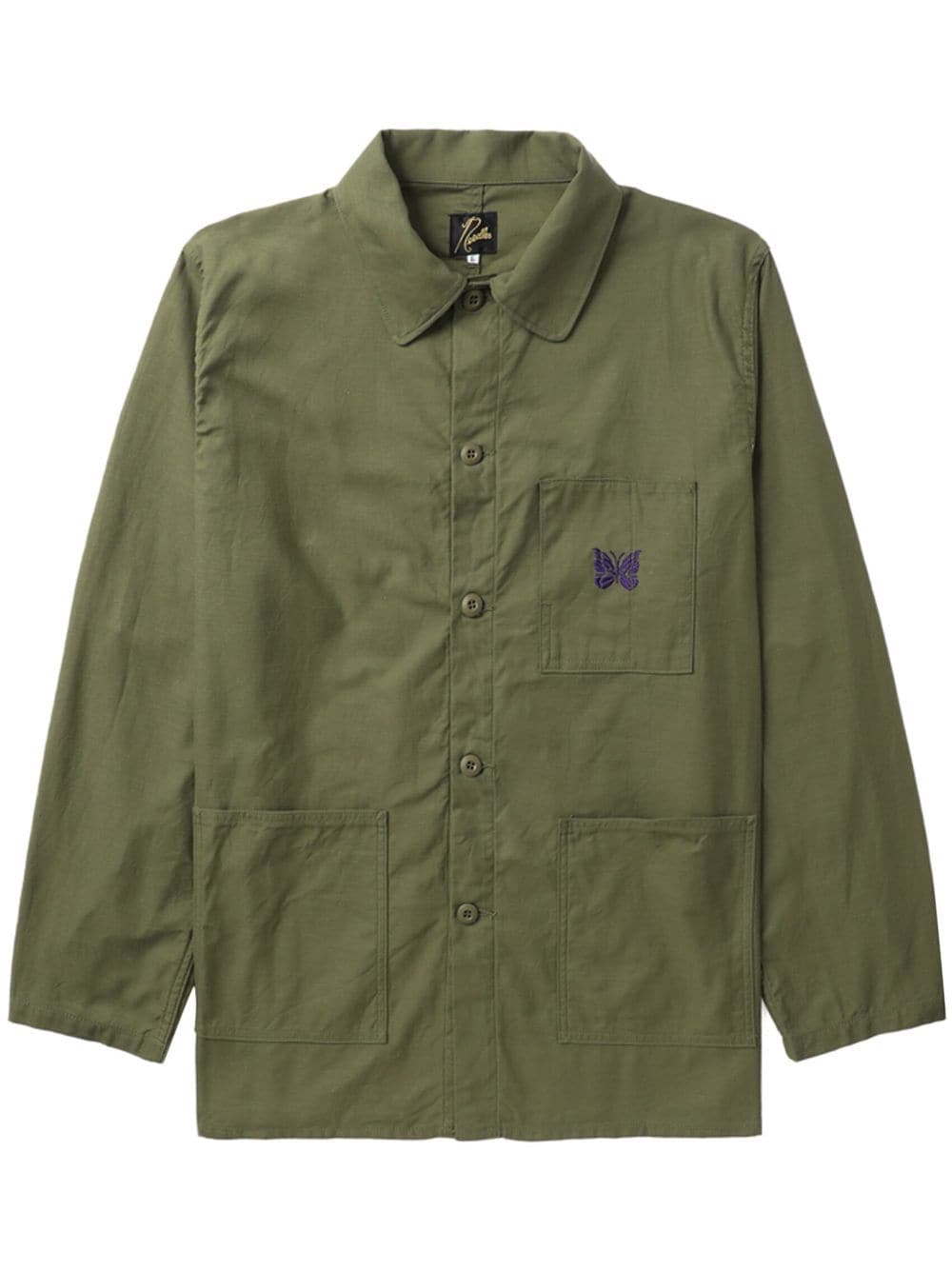 Needles embroidered cotton shirt jacket - Green von Needles