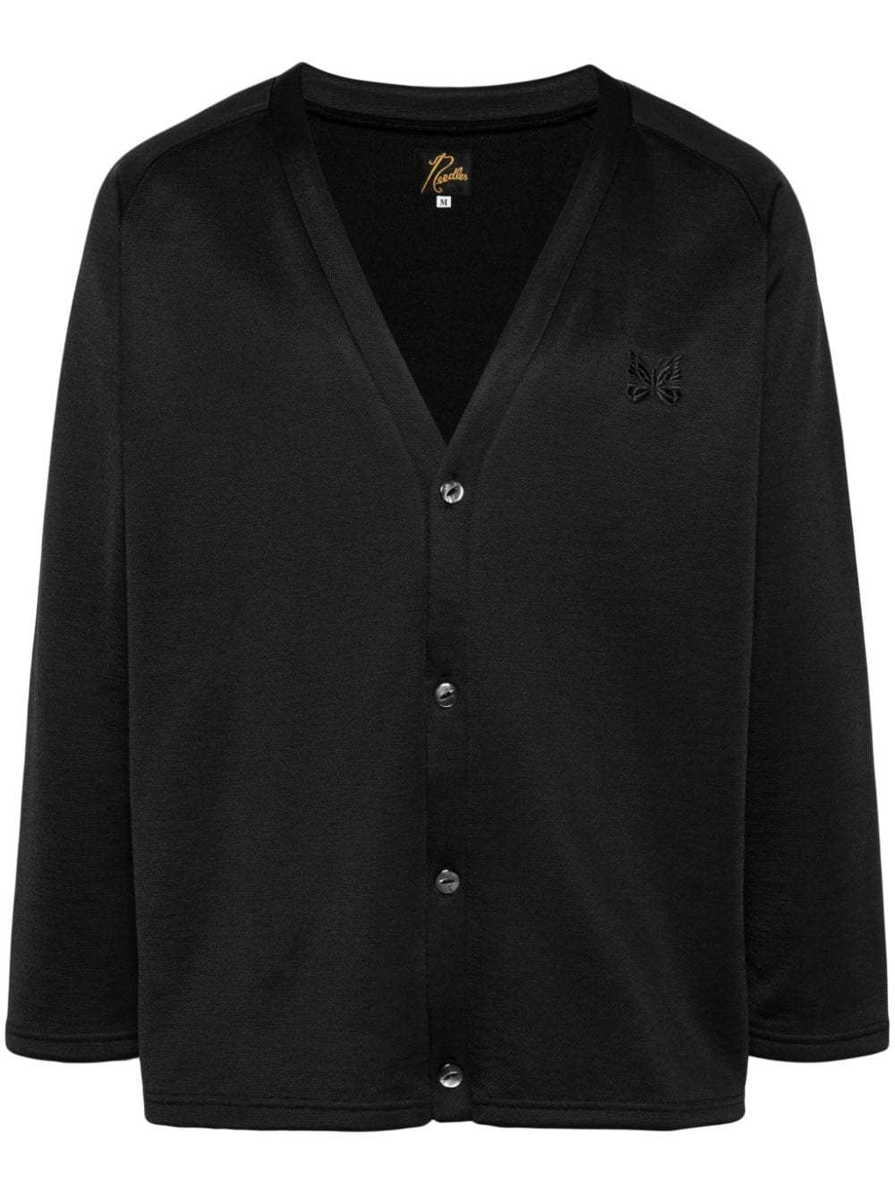 Needles embroidered-logo V-neck cardigan - Black von Needles