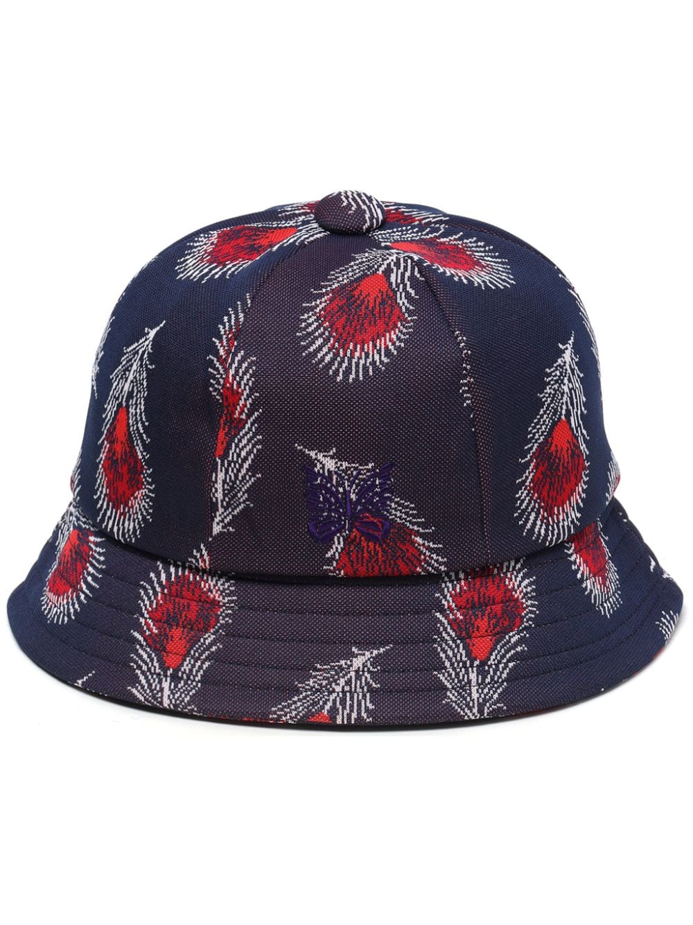 Needles logo-embroidered abstract-print bucket hat - Blue von Needles
